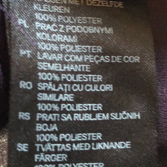 H&M 3/4 Sleeve Purple Sheer Ruffle Front Blouse - Picture 10 of 10